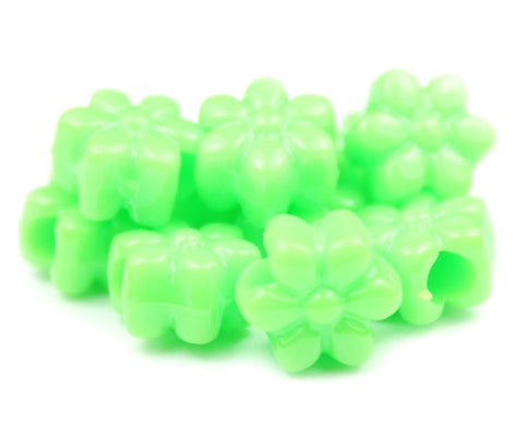 50565 ライム 不透明(Opaque) 13mm フラワー ポニービーズ (50個)【リクエスト入荷】
