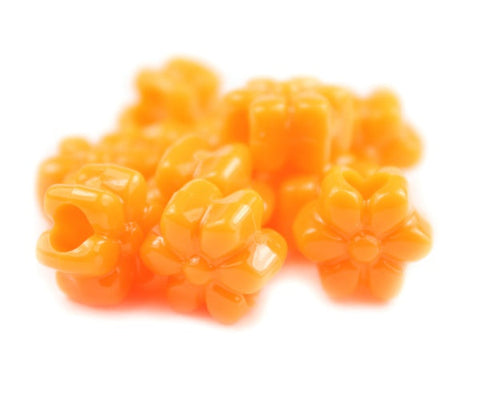 50572 オレンジ 不透明(Opaque) 13mm フラワー ポニービーズ (50個)【在庫あり：★☆☆】