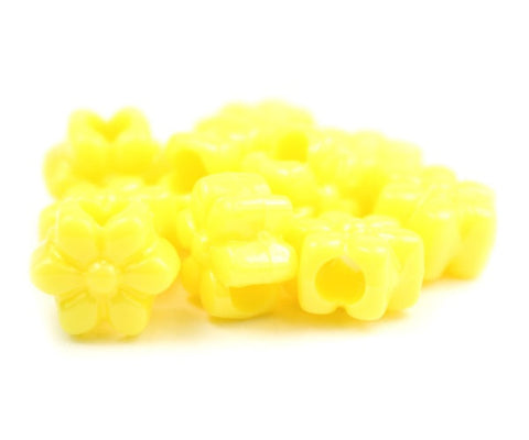 50574 イエロー 不透明(Opaque) 13mm フラワー ポニービーズ (50個)【在庫あり：★★☆】