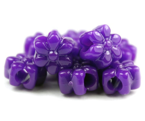 50579 プラム ネオン ブライト 13mm フラワー ポニービーズ (50個)【在庫あり：★★☆】