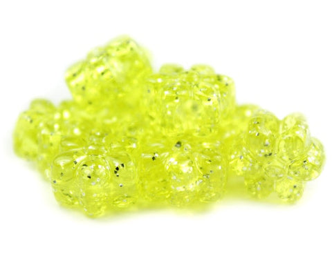 50594 イエロー 閃光(Sparkle) 13mm フラワー ポニービーズ (50個)【リクエスト入荷】