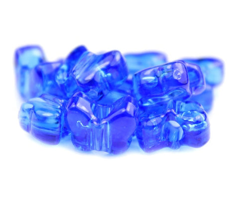 50600 ダーク サファイア 透明 13x10mm バタフライ ポニービーズ (50個)【リクエスト入荷】