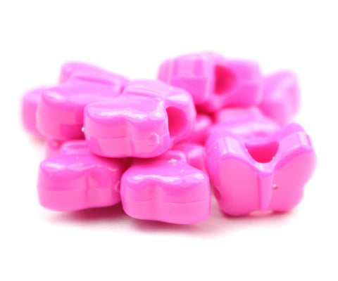 50607 ダーク ピンク 不透明(Opaque) 13x10mm バタフライ ポニービーズ (50個)【リクエスト入荷】