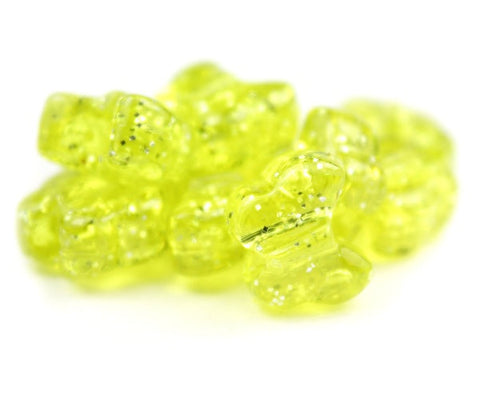 50643 イエロー 閃光(Sparkle) 13x10mm バタフライ ポニービーズ (50個)【リクエスト入荷】