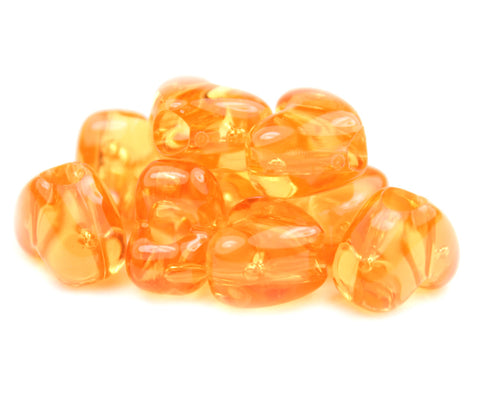 50648 オレンジ 透明 12x10mm ハート型 ポニービーズ (50個)【リクエスト入荷】