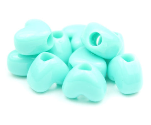 50653 ライト ターコイズ 不透明(Opaque) 12x10mm ハート型 ポニービーズ (50個)【在庫状況：★★☆】