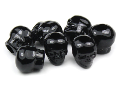 50733 ブラック 不透明(Opaque) 13mm スカル ポニービーズ (25個)【在庫状況：★★☆】