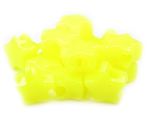 50738 レモン ネオン ブライト 13mm スター ポニービーズ (50個)【在庫あり：★☆☆】