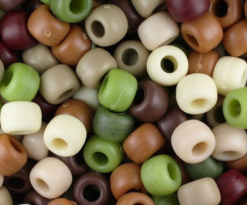 50745m カモフラージュ マット(Matte) 9x6mm(標準) バレル ポニービーズ (100個)【在庫状況：★★☆】