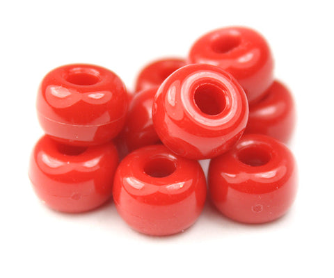 50748 レッド 不透明(Opaque) 11x8mm ラージ バレル ポニービーズ (50個)【在庫状況：入荷待ち】