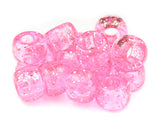 50763 ピンク 閃光(Sparkle) 9x6mm(標準) バレル ポニービーズ (100個)【在庫状況：★☆☆】