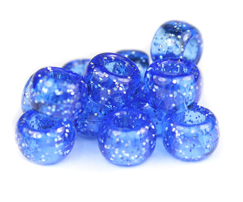 50768 ダーク サファイア 閃光(Sparkle) 9x6mm(標準) バレル ポニービーズ (100個)【在庫状況：★★☆】