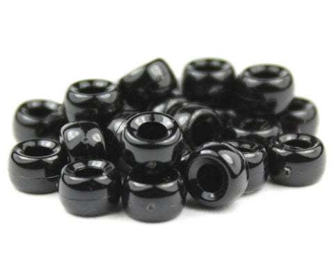51002 ブラック 不透明(Opaque) 6.5x4mm ミニ バレル ポニービーズ (200個)【在庫状況：★★☆】
