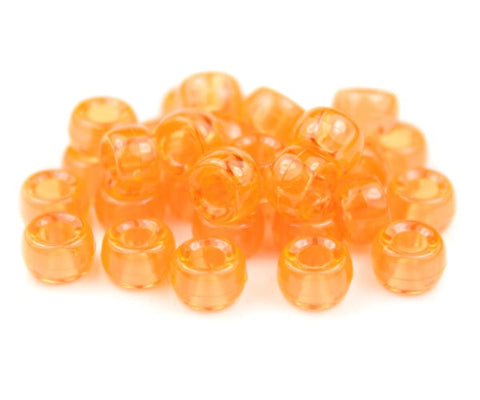 51014 オレンジ 透明 6.5x4mm ミニ バレル ポニービーズ (200個)【在庫あり：★☆☆】