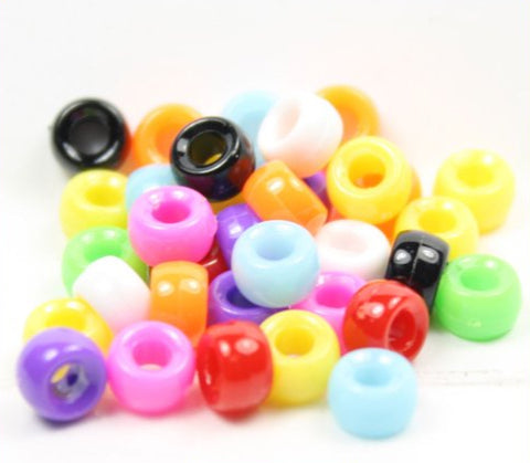 51043 ミックス 不透明(Opaque) 6.5x4mm ミニ バレル ポニービーズ (200個)【在庫状況：★★☆】