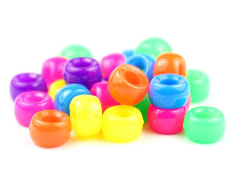 51044 ミックス ネオン ブライト 6.5x4mm ミニ バレル ポニービーズ (200個)【在庫状況：入荷待ち】