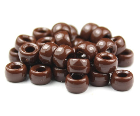 51047 チョコレート 不透明(Opaque) 6.5x4mm ミニ バレル ポニービーズ(200個）【在庫状況：★☆☆】