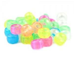 51057 ミックス 蓄光 6.5x4mm ミニ バレル ポニービーズ (200個)【在庫状況：★☆☆】