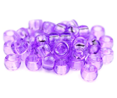 51060 アメジスト 透明 6.5x4mm ミニ バレル ポニービーズ (200個)【在庫状況：★★☆】