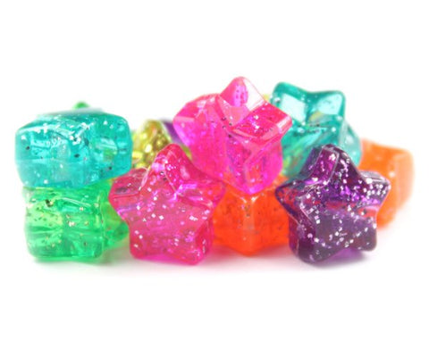 54009 ゼリー ミックス 閃光(Sparkle) 13mm スター ポニービーズ (50個)【在庫状況：★☆☆】