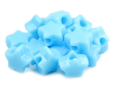 54021 ベイビーブルー 不透明(Opaque) 13mm スター ポニービーズ (50個)【在庫状況：★☆☆】