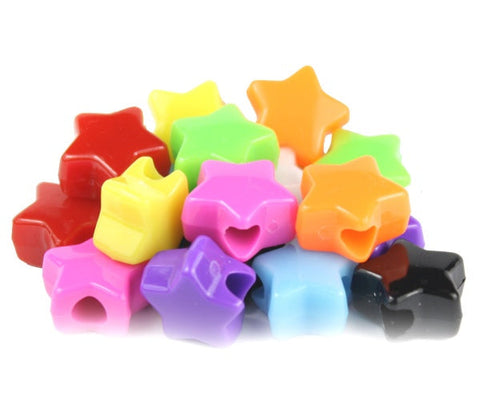 54022 ミックス 不透明(Opaque) 13mm スター ポニービーズ (50個)【在庫状況：★★☆】