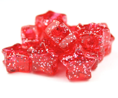 54024 ルビー 閃光(Sparkle) 13mm スター ポニービーズ (50個)【在庫状況：★★★】