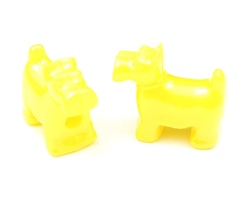 57008 イエロー パール 25mm スコッティ ドッグ ポニービーズ (10個)【リクエスト入荷】