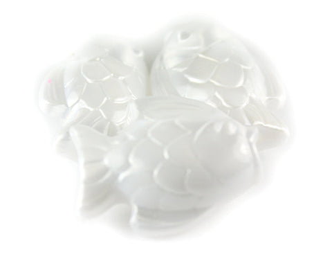 57014 ホワイト パール 25mm サカナ ポニービーズ (10個)【在庫あり：★★☆】