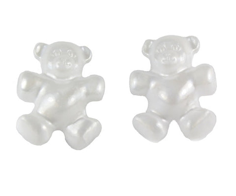 57018 ホワイト パール 25mm テディベア ポニービーズ (10個)【在庫あり：★★☆】