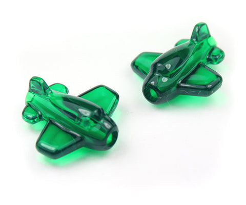 57020 エメラルド 透明 25mm 飛行機 ポニービーズ (10個)【在庫状況：入荷待ち】