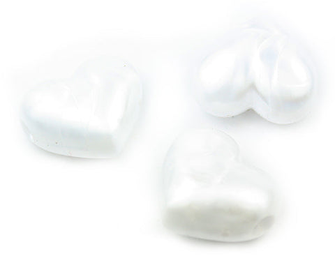 57037 ホワイト パール 20mm ハート型 ポニービーズ (10個)【在庫状況：★☆☆】