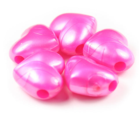 57039 ホット ピンク パール 20mm ハート型 ポニービーズ (10個)【在庫あり：★★☆】