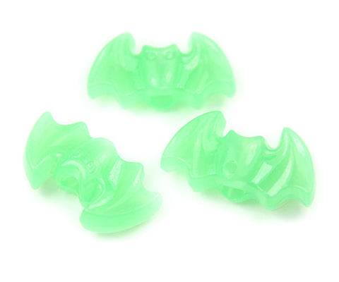 57051 グリーン 蓄光 25mm コウモリ ポニービーズ (10個)【在庫なし：入荷待ち】