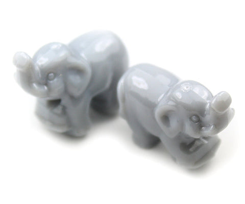 57059 グレイ 不透明(Opaque) 25mm ゾウ ポニービーズ (10個)【在庫あり：★☆☆】