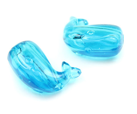 57104 ターコイズ 透明 25mm クジラ ポニービーズ (10個)【在庫状況：入荷待ち】