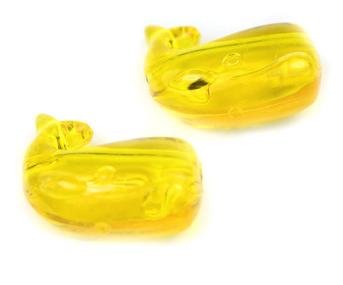 57108 ダーク イエロー 透明 25mm クジラ ポニービーズ (10個)【リクエスト入荷】
