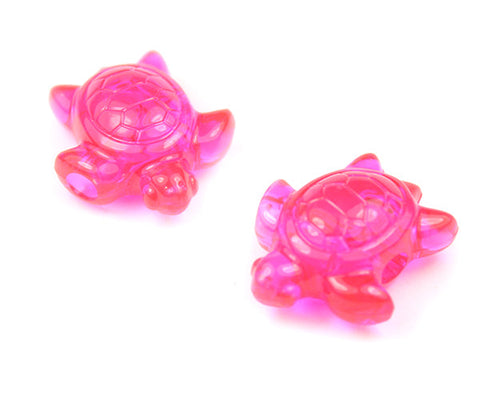 57111 ホット ピンク 透明 25mm ウミガメ ポニービーズ (10個)【在庫状況：入荷待ち】