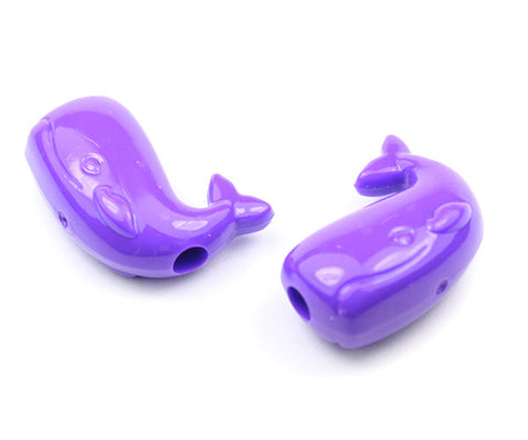 57116 ダーク ライラック 不透明(Opaque) 25mm クジラ ポニービーズ (10個)【在庫あり：★☆☆】