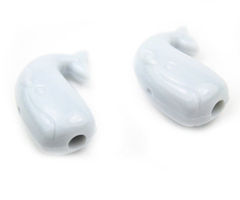 57128 グレイ 不透明(Opaque) 25mm クジラ ポニービーズ (10個)【在庫あり：★★☆】