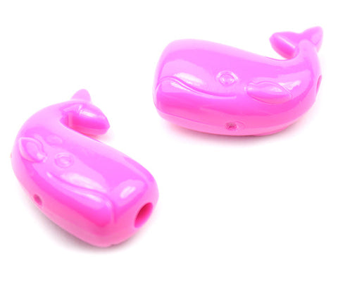 57132 ダーク ピンク 不透明(Opaque) 25mm クジラ ポニービーズ (10個)【在庫あり：★☆☆】