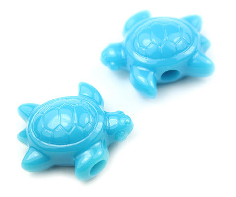 57135 ダーク ターコイズ 不透明(Opaque) 25mm ウミガメ ポニービーズ (10個)【リクエスト入荷】