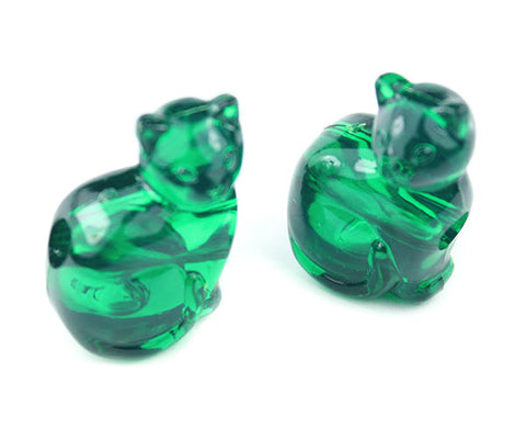 57169 エメラルド 透明 25mm ネコ ポニービーズ (10個)【在庫あり：★☆☆】