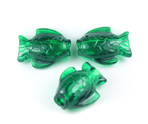 57171 エメラルド 透明 25mm サカナ ポニービーズ (10個)【リクエスト入荷】