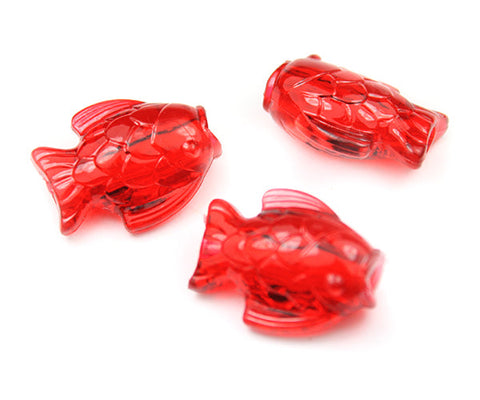 57179 ルビー 透明 25mm サカナ ポニービーズ (10個)【リクエスト入荷】