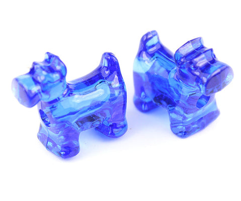 57182 ダーク サファイア 透明 25mm スコッティ ドッグ ポニービーズ (10個)【リクエスト入荷】