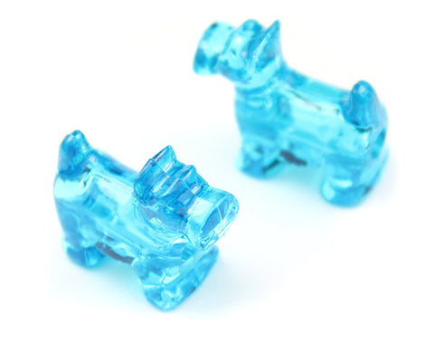 57186 ターコイズ 透明 25mm スコッティ ドッグ ポニービーズ (10個)【リクエスト入荷】