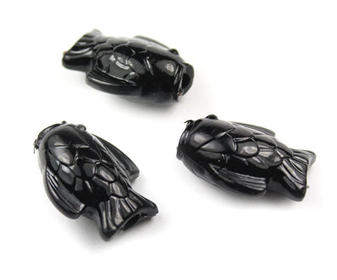 57191 ブラック 不透明(Opaque) 25mm サカナ ポニービーズ (10個)【リクエスト入荷】