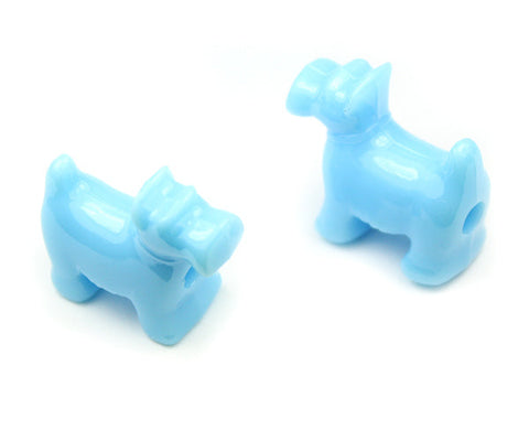 57194 ベイビーブルー 不透明(Opaque) 25mm スコッティ ドッグ ポニービーズ (10個)【リクエスト入荷】