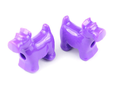 57197 ダーク ライラック 不透明(Opaque) 25mm スコッティ ドッグ ポニービーズ (10個)【在庫あり：★☆☆】